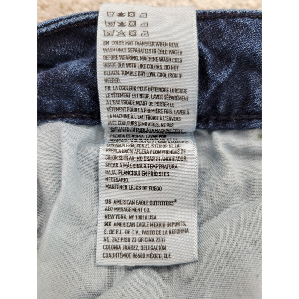 American Eagle Women's Jeggings Size 2 Regular Super Stretch 5 Pocket Whiskered - Picture 8 of 8